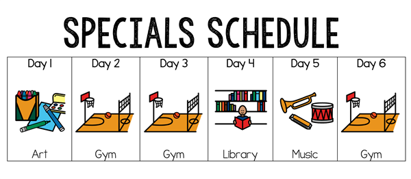 Specials Schedule